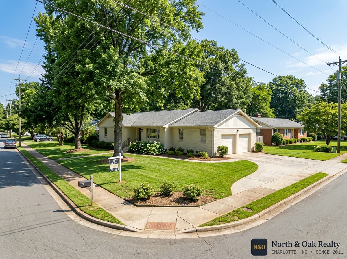 Ranch on a corner lot, Dilworth